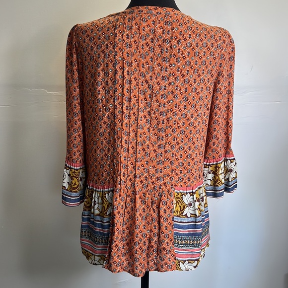 Anthropologie Maeve Hiver Blouse Button Front Lace Boho Sz 6 - Picture 3 of 11